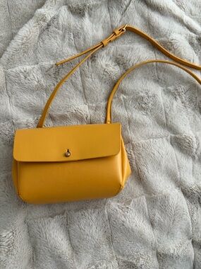 Auxiliary Mustard Yellow Leather Crossbody Bag